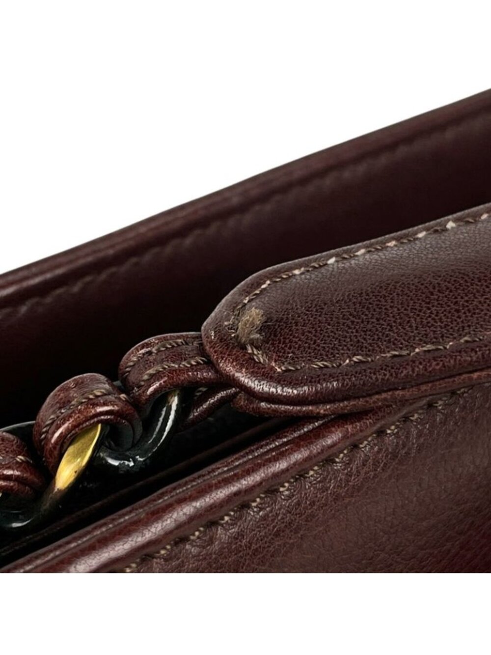 Chanel CC Logo Chain Handbag Tote Leather Brown - Picture 9 of 15